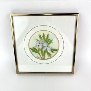 Bird Foot Violet Watercolor Signed by Artist P. French